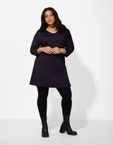 Kleid - Allover-Print - schwarz