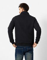 Sweatshirt - Schalkragen - Schwarz