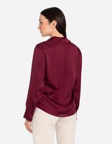 Camicia blusata - Raso - rosso scuro