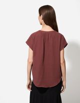 Bluse - Musselin - dunkelbraun