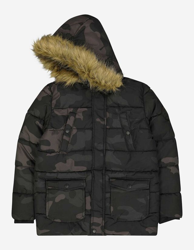Jungen Winterjacke - Abnehmbarer Kunstpelz