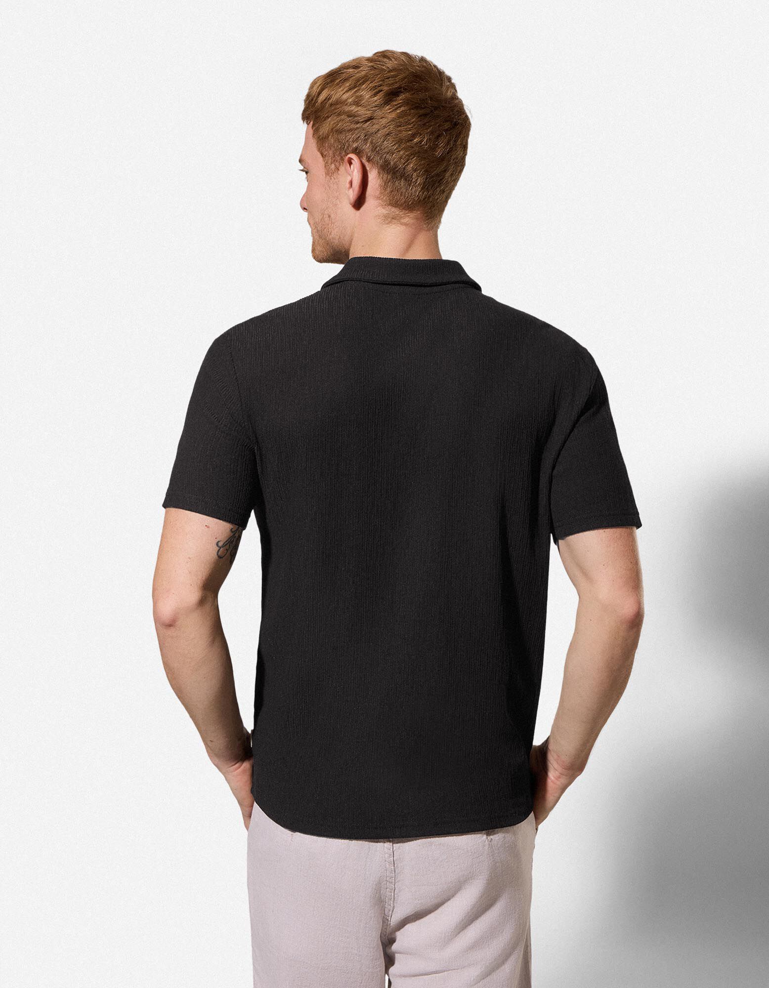 Poloshirt - Relax Fit - schwarz