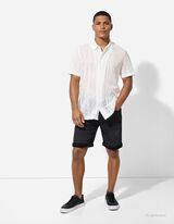 Košile - Perforovaný úplet - bílá