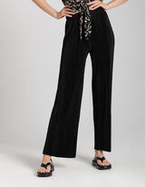 spodnie palazzo - elastyczny pas - czarny