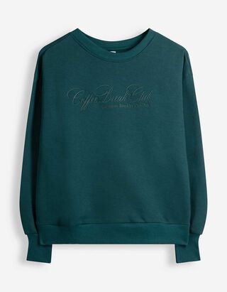 Sweatshirt - Ballonmouwen - Petrolblauw
