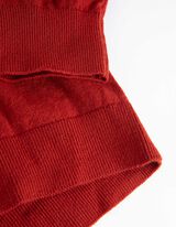 Pletený sveter - Vlnený vzhľad - tmavocervena