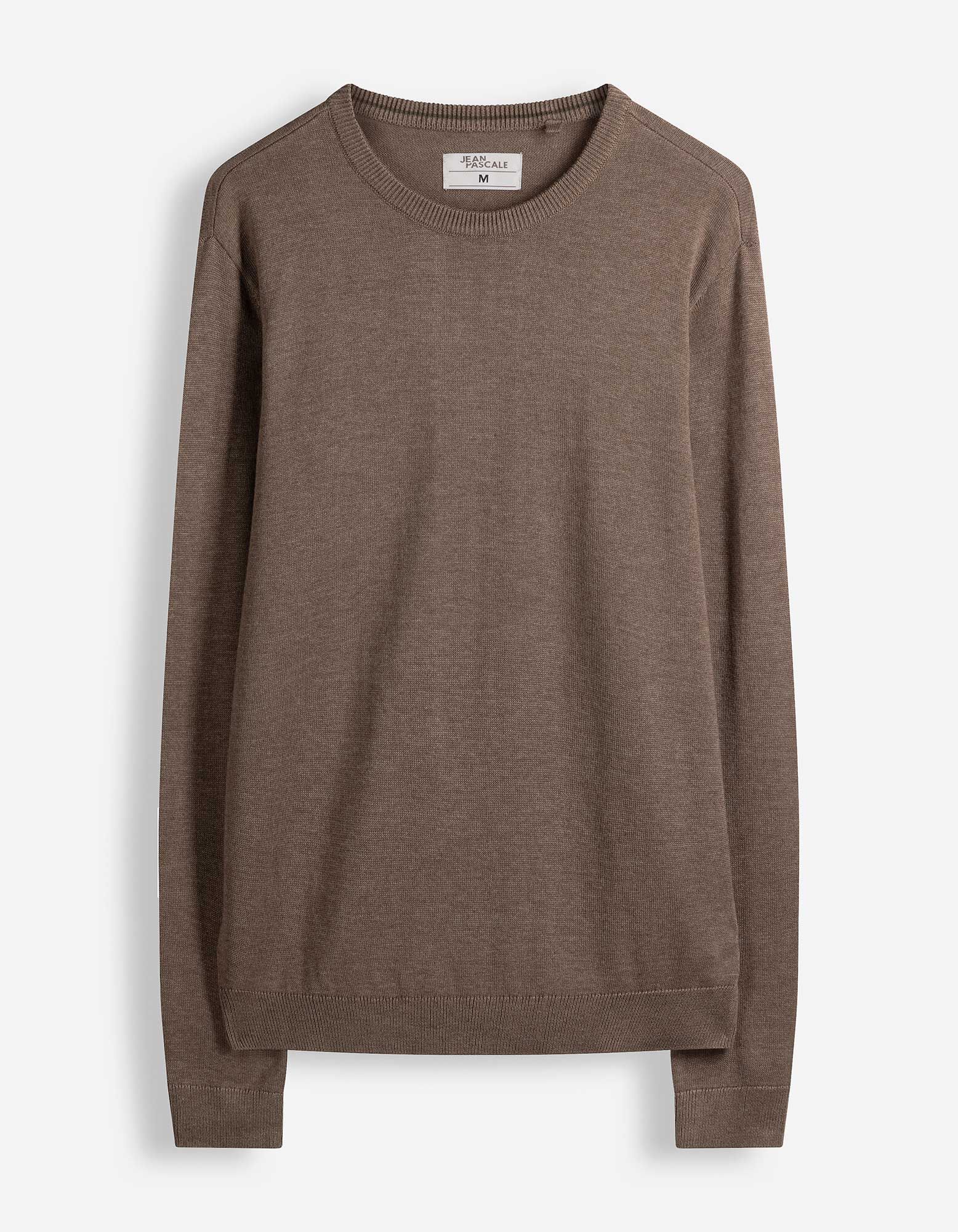 Pullover - Rundhals-Ausschnitt - Beige