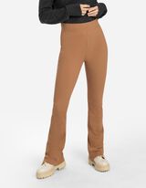 Platėjančios kelnės - Mezginys stulpeliu - smelio spalvos