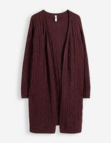 Longcardigan - Zopfstrick - Lila