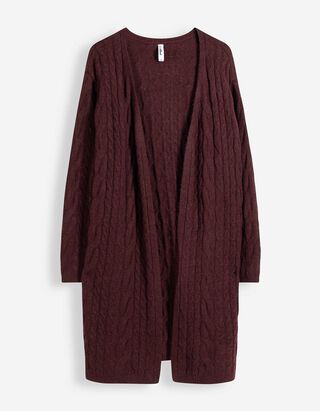 Longcardigan - Zopfstrick - Lila