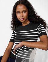 Pullover - Streifen - schwarz