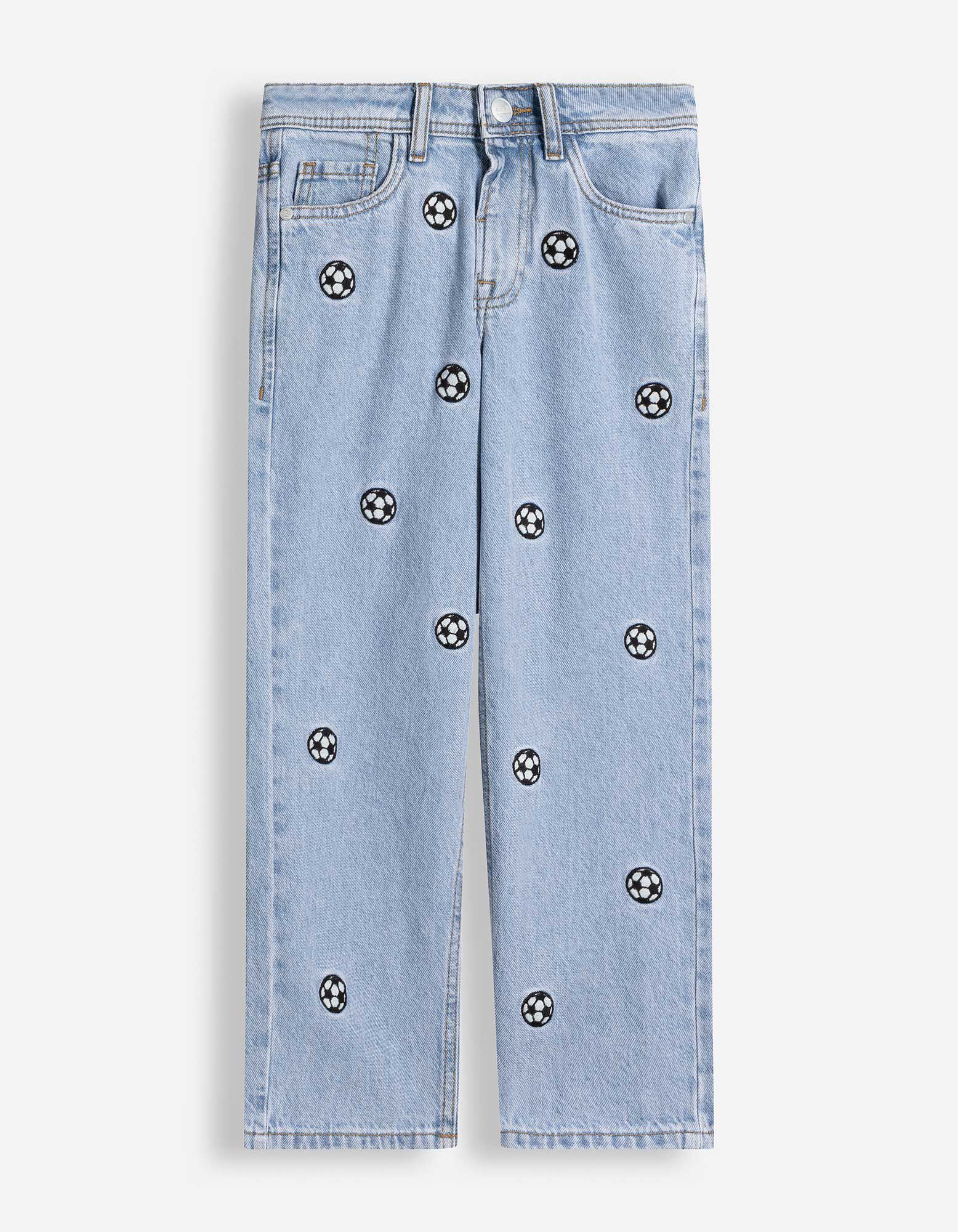 Jeans - Stickerei - Hellblau