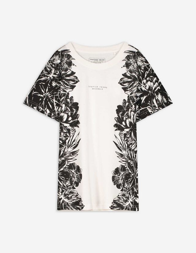 Tricou - Imprimeu floral - Alb