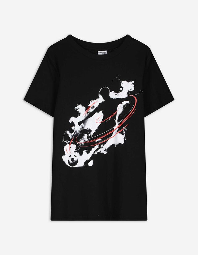 T-shirt - Vooropdruk - zwart