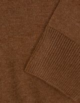 Strickpullover - Rundhals-Ausschnitt - hellbraun