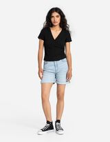 T-shirt - Wikkellook - zwart