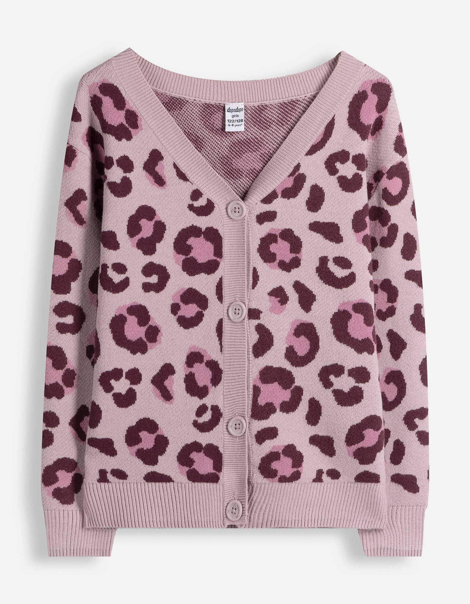 Gebreid vest - Motief all-over - Roze
