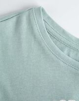 T-shirt - błyszczący nadruk - zielony