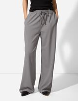 Hlače - Kontrastne črte - siva