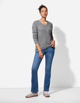 Pullover - V-Ausschnitt - grau