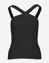 Majica bez rukava - Mje&scaron;avina viskoze - crna