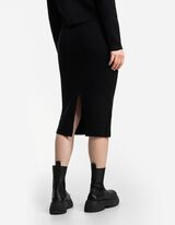 Dzianinowa spódnica - mieszanka wiskozowa - czarny