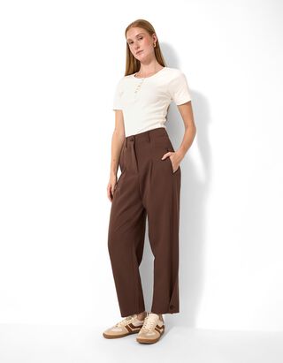 Broek - Imitatie su&egrave;de - bruin