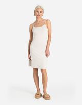 A-vonalú ruha - Spagettipántos - bézs