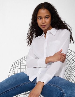 Overhemdblouse - Zachte touch - wit