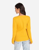 Maglia a manica lunga - Misto cotone - giallo scuro