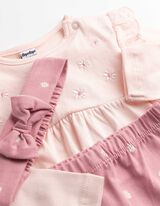 Hossz&uacute; ujj&uacute; felsőből &eacute;s leggingből &aacute;ll&oacute; szett - H&iacute;mz&eacute;sekkel - rozsaszin