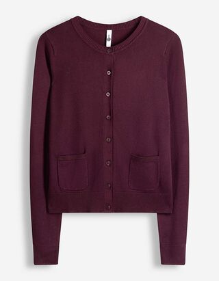 Strickjacke - Knopfleiste - Lila