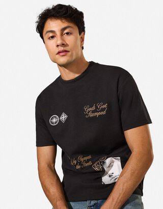 T-Shirt - R&uuml;ckenprint - schwarz