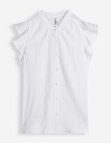 Blouse - Unicolore - Blanc cass&eacute;