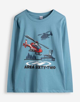 Longsleeve - Voorkantprint - blauw