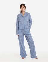 Felsőből és nadrágból álló pizsama szett - Pamut - sotetkek