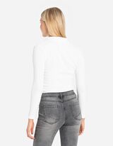 Majica sa dugim rukavima - rebrasti materijal - bela