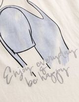 T-shirt - Glitterprint - wit