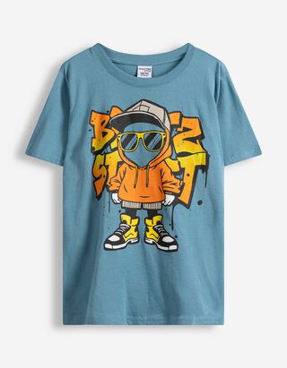 T-Shirt - Frontprint - blau