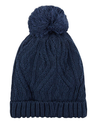 Jungen  Strickm&uuml;tze mit Zopfmuster