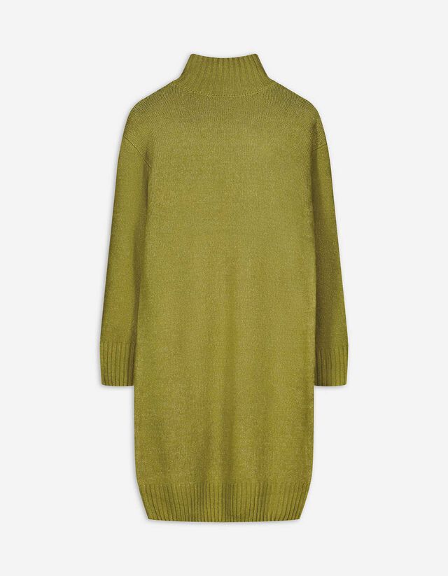 Strickkleid - Stehkragen - hellgrün