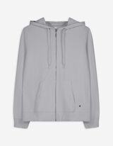 Sweatjacke - Kapuze mit Tunnelzug - grau