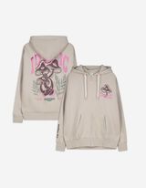 Felpa aperta - Stampa sul retro - beige