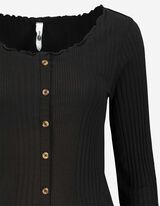 Longsleeve - Geschulpte zoom - zwart