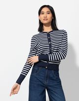 Giacca in maglia - Misto viscosa - blu scuro