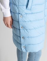 Gilet lungo - Cappuccio con coulisse - celeste