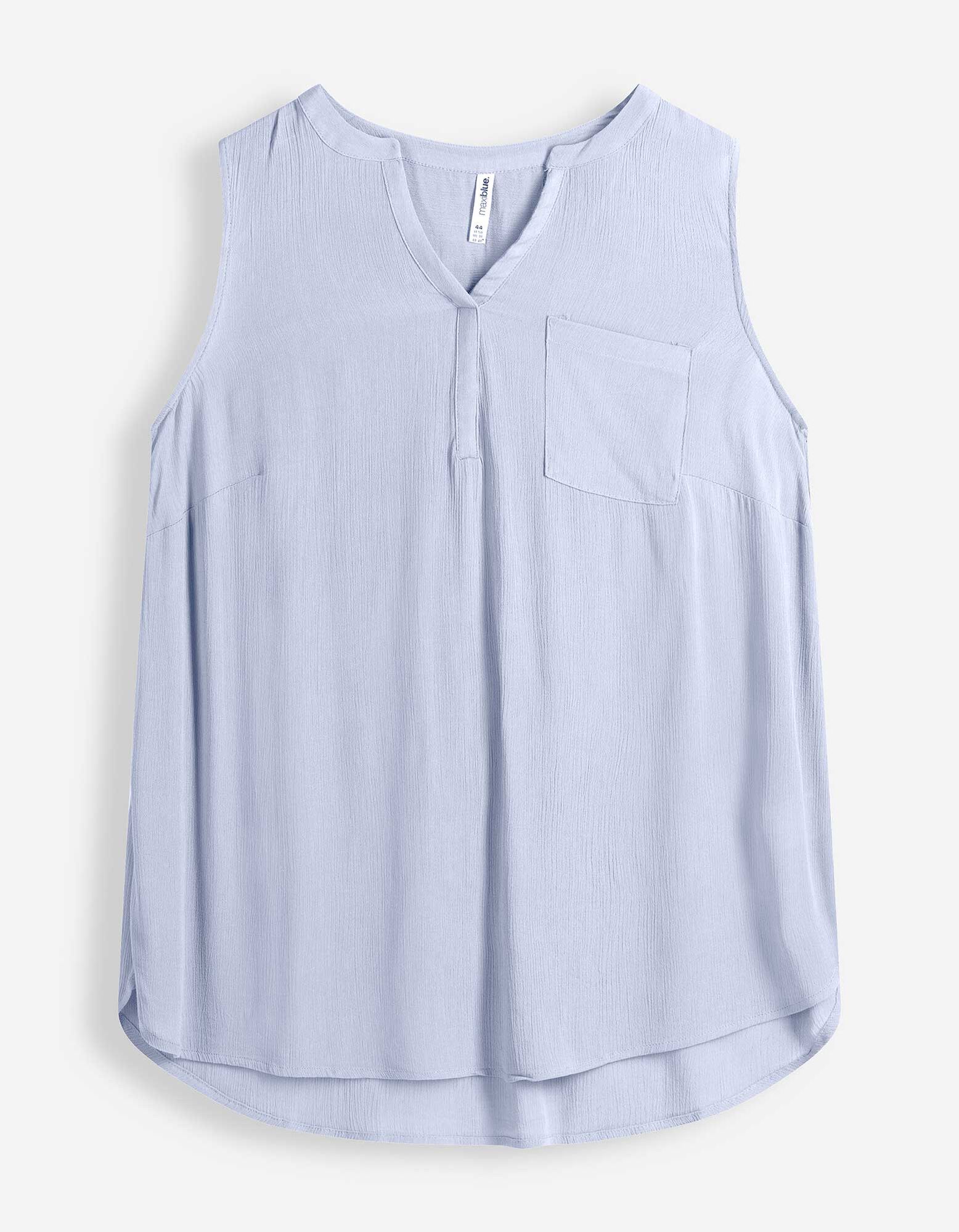 Blusentop - einfarbig - hellblau