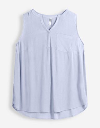 Blusentop - einfarbig - hellblau