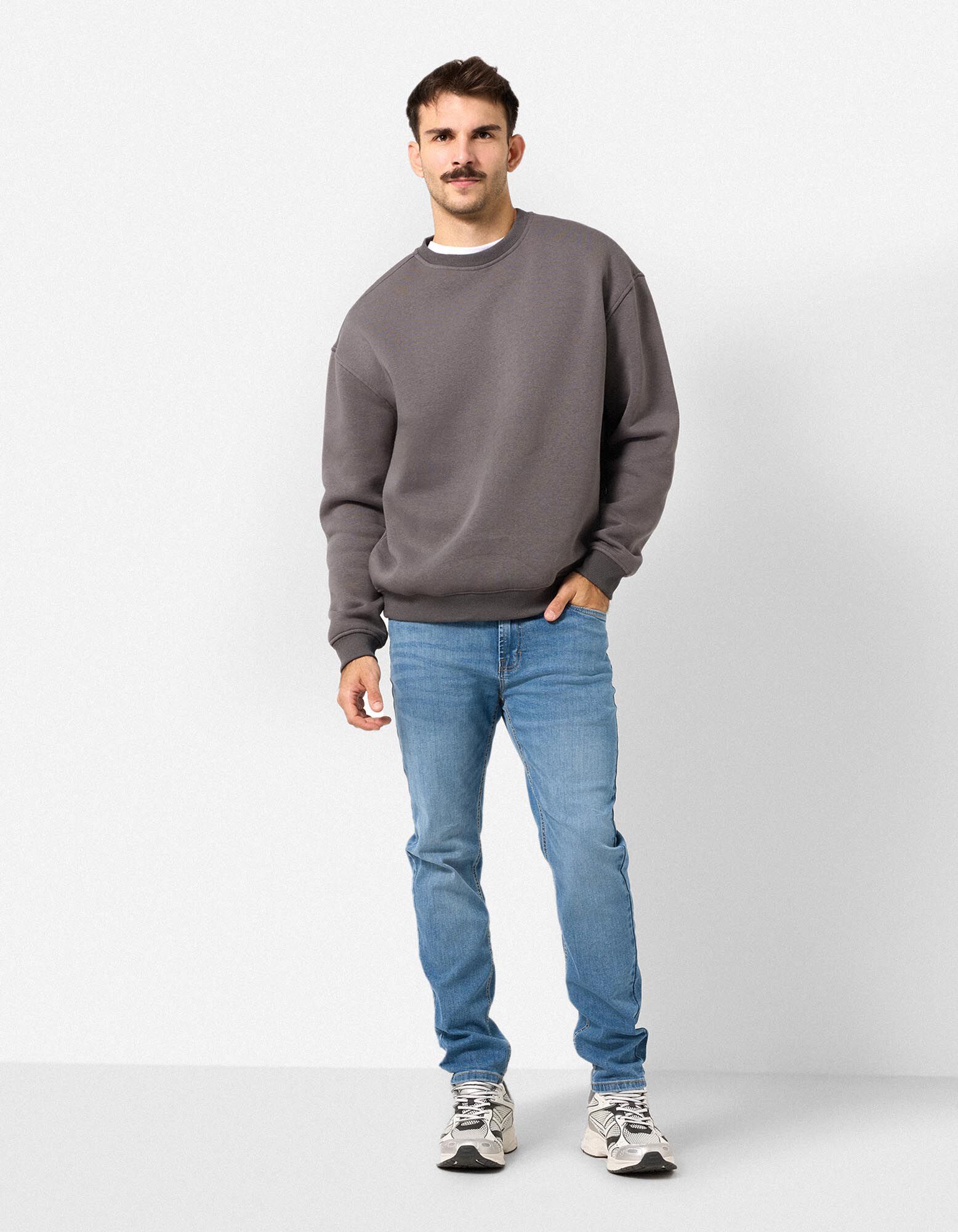 Sweatshirt - Oversized Fit - Dunkelgrau