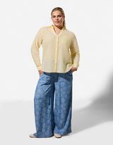 Bluse - Brusttasche - gelb